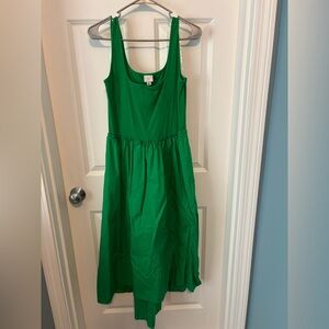 ☘️ A New Day Kelly Green Tank Ballet Hi-Lo Maxi Dress St. Patrick’s Day Medium